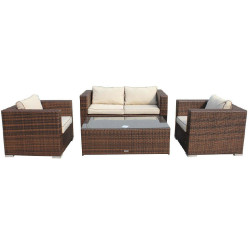 Renava Ascot - Sofa, Two Chairs, 2 Pull out Ot- tomans, and Coffee Table Patio Set