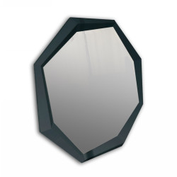 A&X Octagon - Modern Black Crocodile Lacquer Mirror