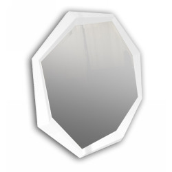 A&X Octagon - Modern White Crocodile Lacquer Mirror