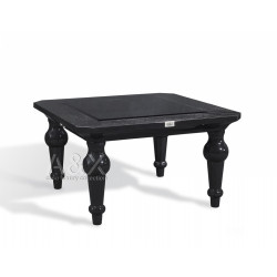 A&X Manor - Transitional Black Crocodile Lacquer Glass End table