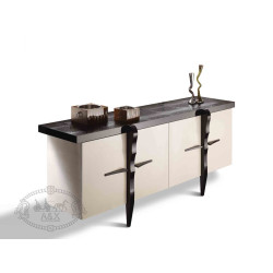 A&X Buonarotti - Transitional Glossy Champagne Crocodile Lacquer Buffet