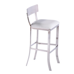 Modrest Tower Modern White Leatherette Bar Stool