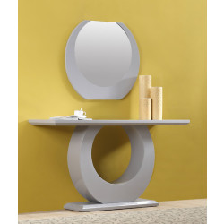 Modrest Miro Modern White High Gloss Console Table with Mirror