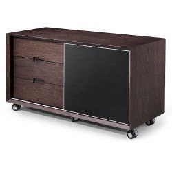 Modrest Ezra Modern Brown Oak Desk Cabinet