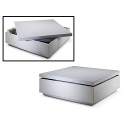 Modrest SE130C - Modern Grey Lacquer Swivel Coffee Table with Storage