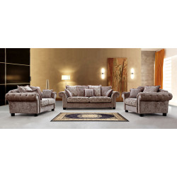 Divani Casa Marseilles - Traditional Neo-Classical Fabric Sofa Set