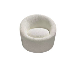 Modrest Frontier - Glam White Fabric Accent Chair