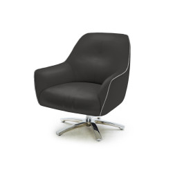 Divani Casa Clover Modern Black and Grey Eco-Leather Lounge Chair