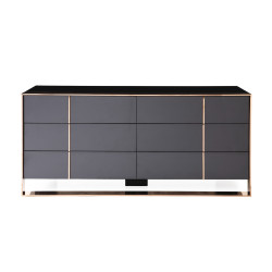 Nova Domus Cartier Modern Black & Rosegold Dresser