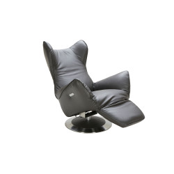 Divani Casa Manitoba Modern Grey Leather Electric Recliner Chair