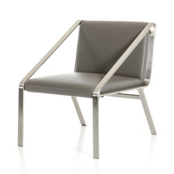 Modrest Brody Modern Grey Bonded Leather Accent Chair