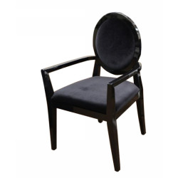 A&X Lyle - Transitional Black Fabric High Gloss Chair