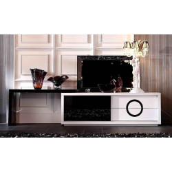 A&X Ovidius Modern White and Black Crocodile TV Stand