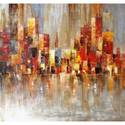 Modrest Absract Harbor Oil Painting