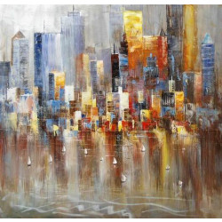 Modrest Absract Harbor Oil Painting