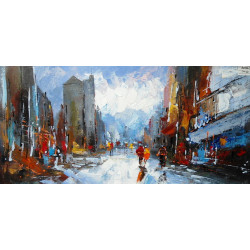 Modrest Abstract City Oil Painting