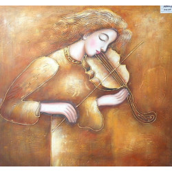 Modrest Woman & Violin Oil Painting