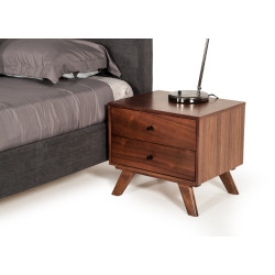 Modrest Addison Mid-Century Modern Walnut Nightstand