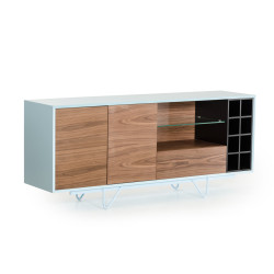 Modrest Aegean Modern Walnut and Teal Buffet