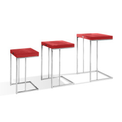 A&X Amelia - Modern Red Crocodile Lacquer Nesting Table Set
