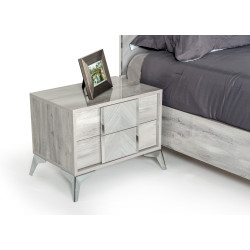 Nova Domus Alexa Italian Modern Grey Nightstand