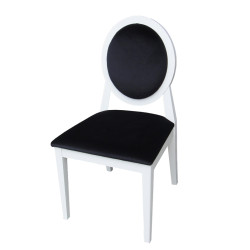 A&X Alice - Transitional White Lacquer Black Fabric Side Chair (Set of 2)