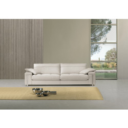 Estro Salotti Alterego Modern White Leather Sofa Set