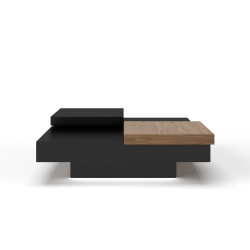 Modrest Ambry Modern Walnut and Flat Black Coffee Table