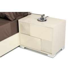 Modrest Ancona Italian Modern Beige Nightstand