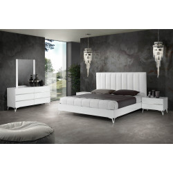 Nova Domus Angela - Italian Modern White Eco Leather Bedroom Set