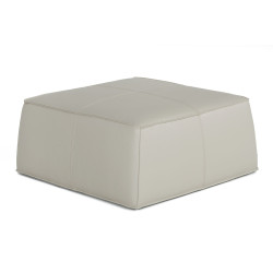 Divani Casa April - Modern Light Grey Leather Square Ottoman