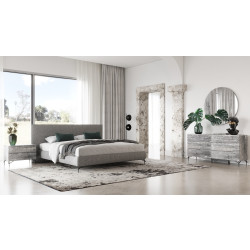 Nova Domus Aria - Italian Modern Grey Fabric Bed