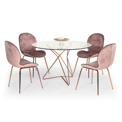 Modrest Ashland Modern Glass Round Dining Table