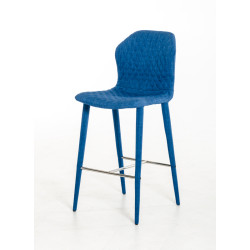 Modrest Astoria Modern Blue Fabric Bar Stool