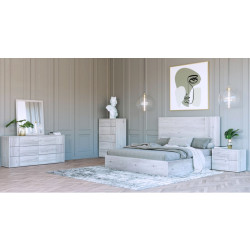 Nova Domus Asus - Modern Italian White Washed Bed