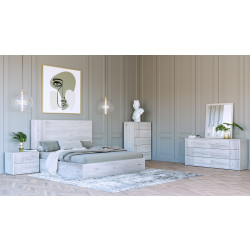 Nova Domus Asus - Modern Italian White Washed Bedroom Set
