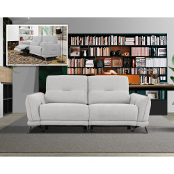 Divani Casa Austria - Modern Grey Fabric Loveseat w/ Electric Recliners