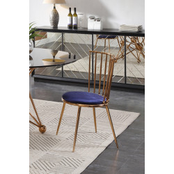 Brenna - Modern Blue & Gold Dining Chair (Set of 2)