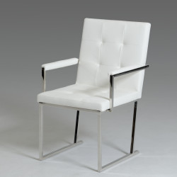 Modrest Click Modern White Leatherette Dining Armchair
