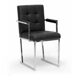 Modrest Click Modern Black Leatherette Dining Arm Chair