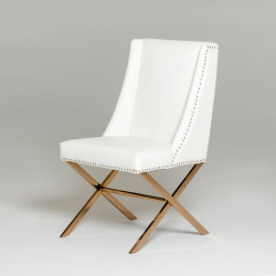 Modrest Alexia Modern White & Rosegold Dining Chair