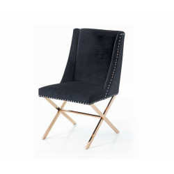 Modrest Alexia Modern Black & Rosegold Dining Chair