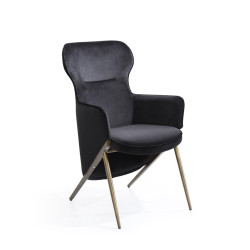 Modrest Coreen Modern Black Velvet Accent Chair