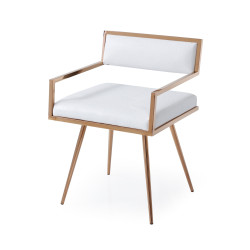 Modrest Rosario Modern White & Rosegold Dining Chair