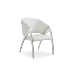Modrest Rabia Modern White Leatherette Accent Chair