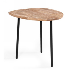 Modrest Barnum - Industrial White Washed Oak and Black Iron End Table