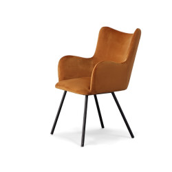 Modrest Barrett - Modern Orange & Black Dining Chair