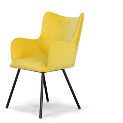 Modrest Barrett - Modern Yellow Velvet Dining Chair