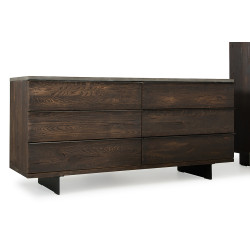Modrest Selma Modern Dark Aged Oak & Concrete Dresser