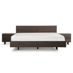 Modrest Selma Modern Dark Aged Oak Bed